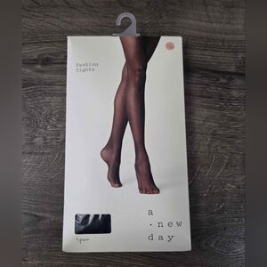 Women's black herringbone tights size L/XL NEW